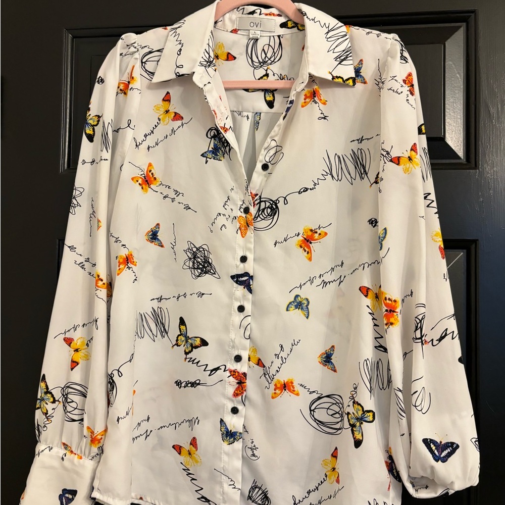 Ovi Longsleeve White Butterfly Shirt